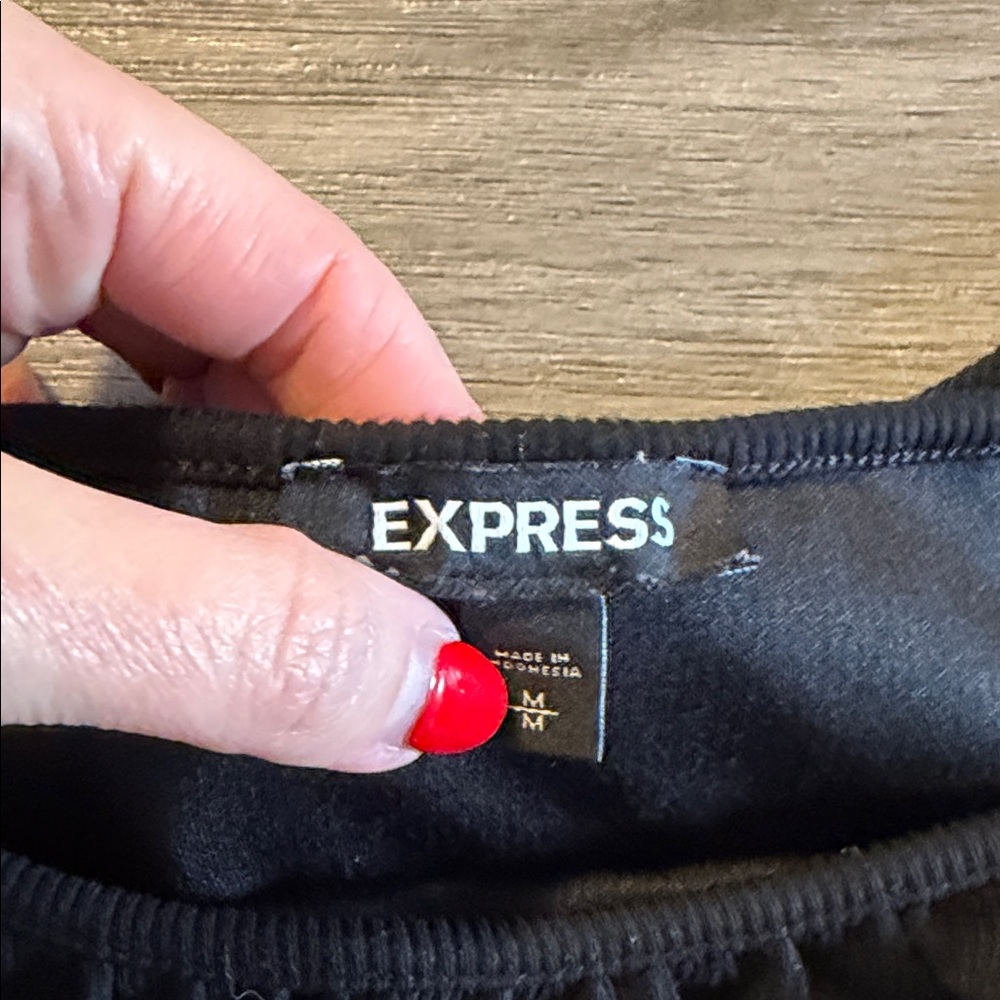 Express Black Ruffled Bodysuit - Picture 2 of 2